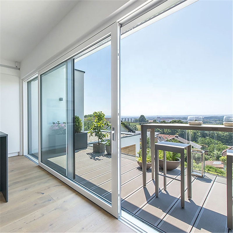 DAIYA Half Glass Aluminum Sliding Door for Kitchen with Low E Sliding Door