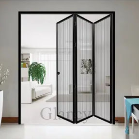 Minimalist Design Soundproof Aluminum Alloy Folding Doors Aluminium Bifold Patio Folding Glass Doors for Exterior Use Houses