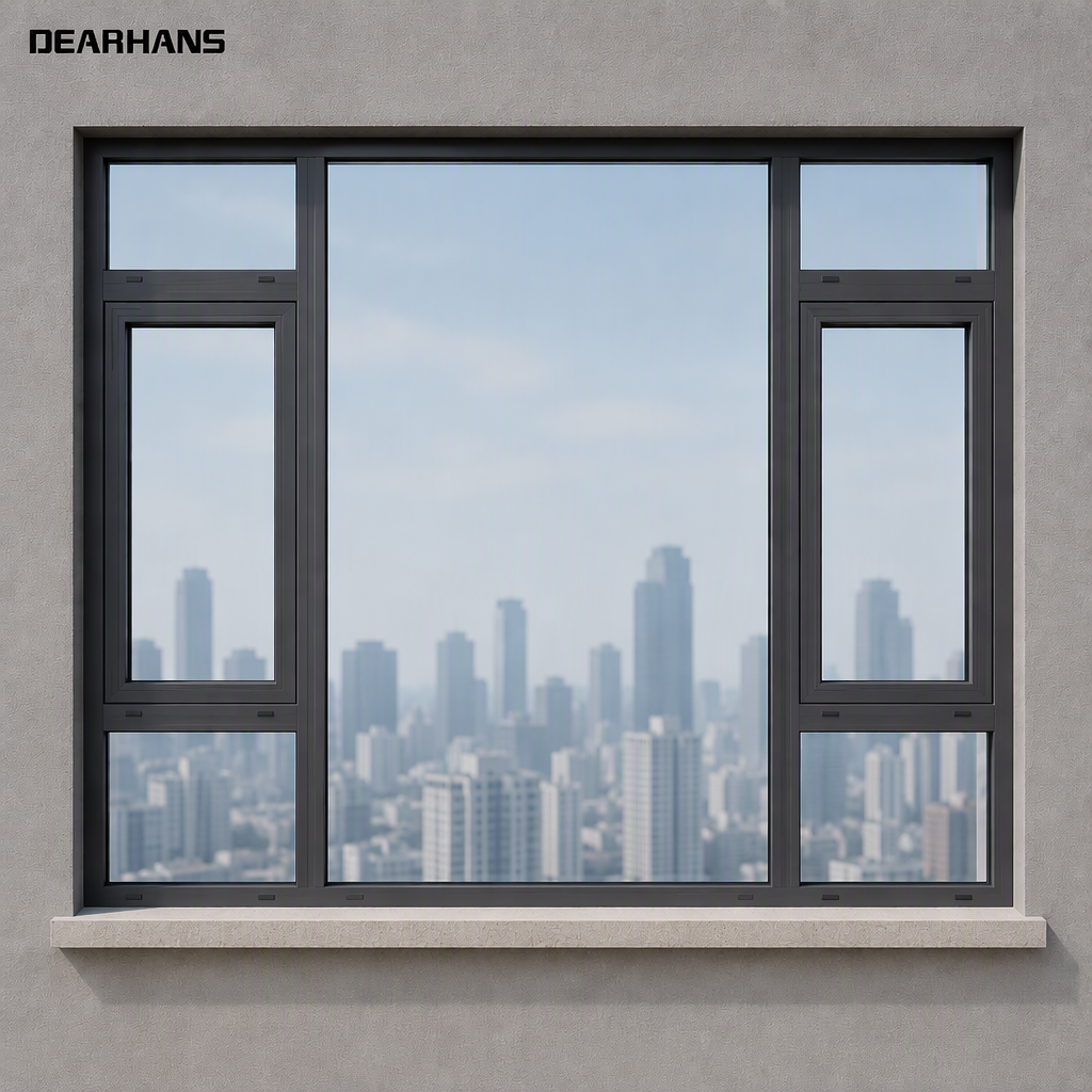 Narrow Frame Aluminum Casement Window Maximum Glass Area Panoramic Garden View Living Room Custom Casement Windows with Screens