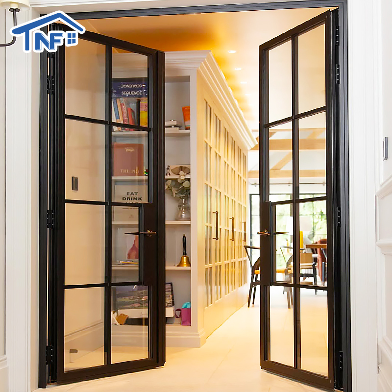 Customized Casement Glass Aluminum Door Villa Exterior Patio Swing Doors French Door