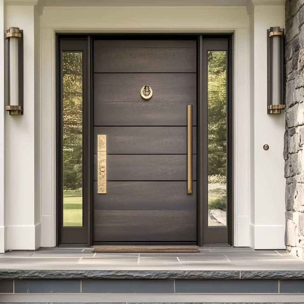 Aluminum Double Glazed Pivot Door Big Size Glass Front Entry