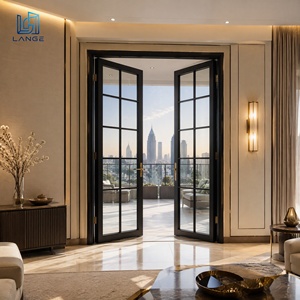Luxury French Grid Aluminum Casement Glass Doors