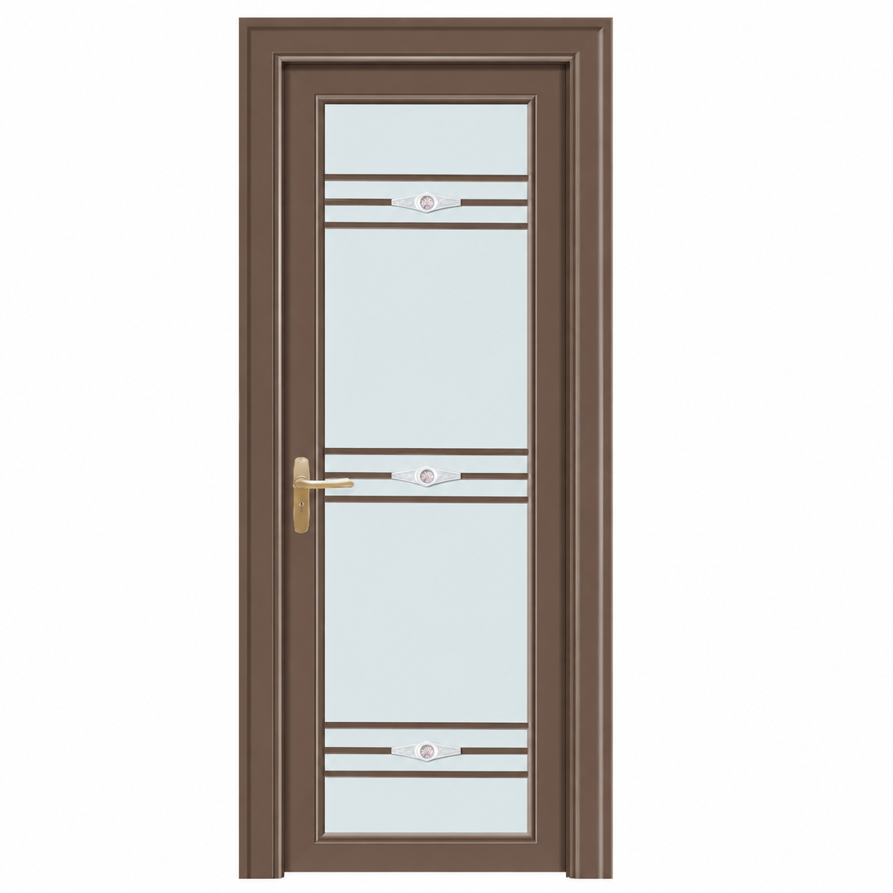 Aluminum Bathroom Door With Rust Resistant Frame for Coastal Residential Construction