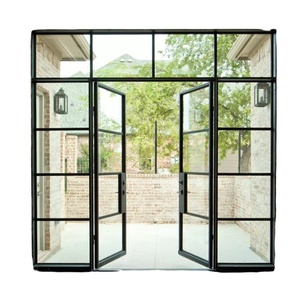 Black Metal Aluminium Material French Patio Crittall Doors